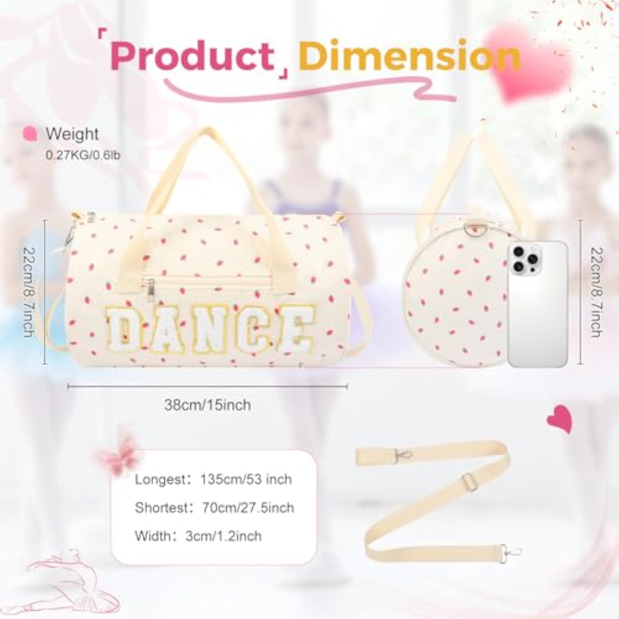 Small Gym Bag for Women, Stylish Duffel